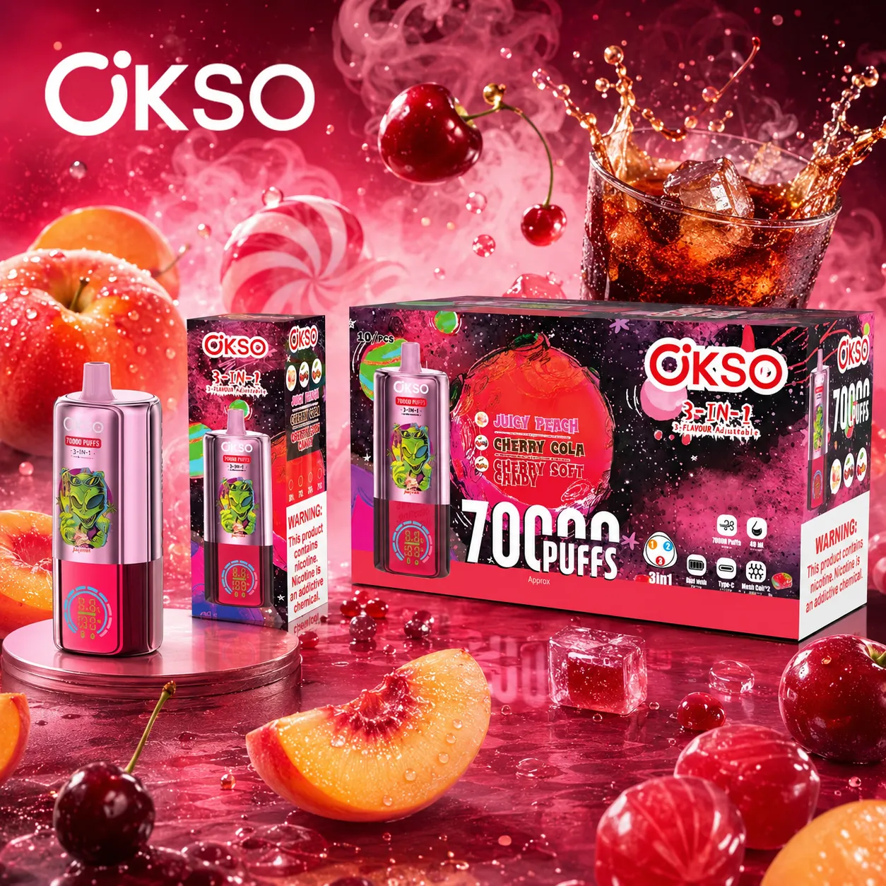 OKSO 3in1 70K Disposable Vape(10PCS) - immagine 5