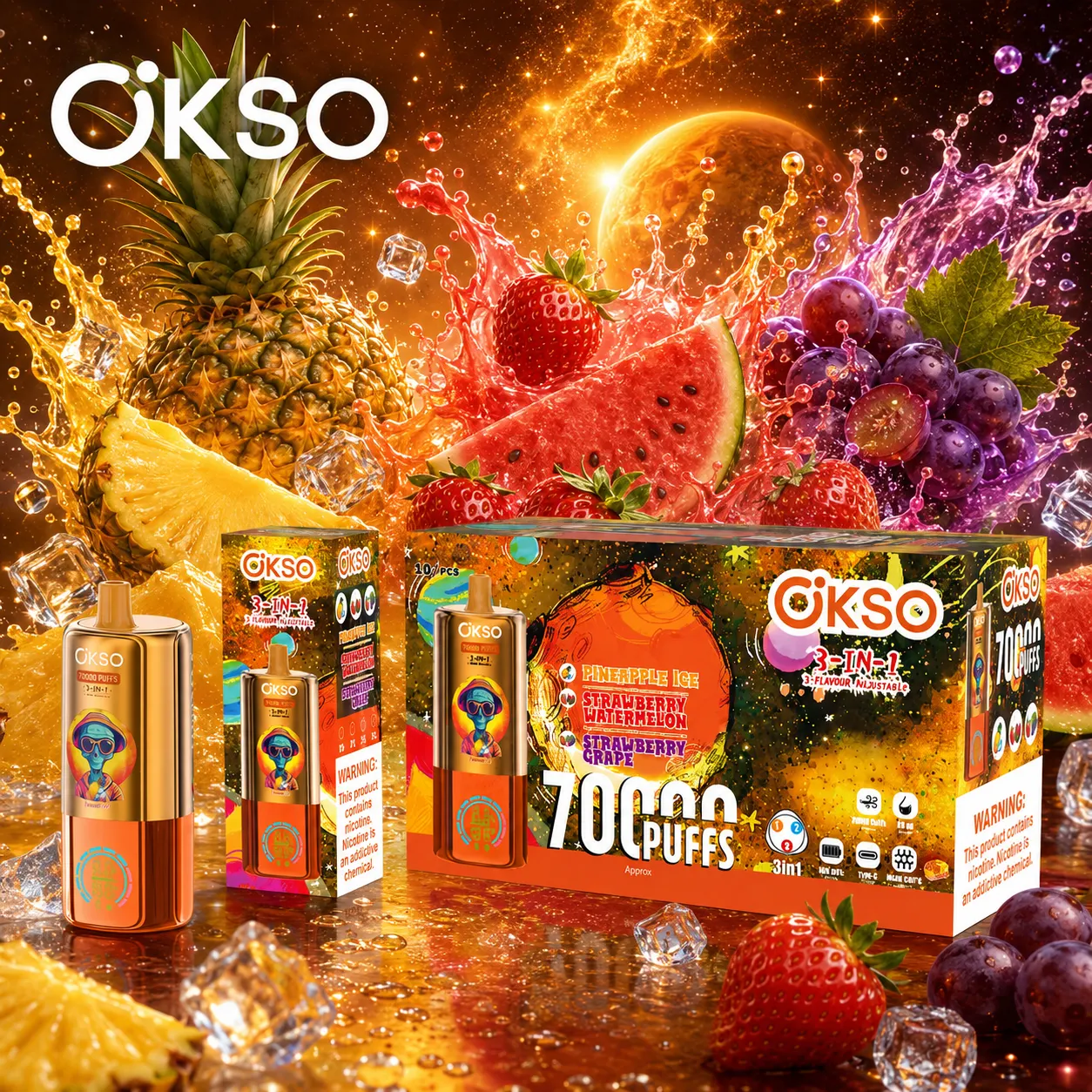 OKSO 3in1 70K Disposable Vape(10PCS) - immagine 12