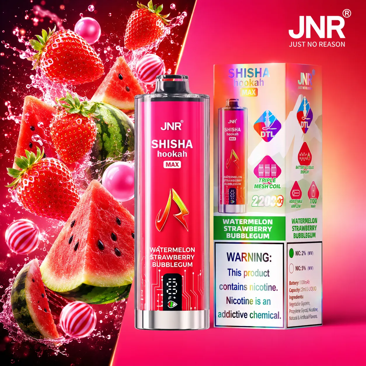JNR Shisha Max Vape | 22000 Puffs (50 PCS) - immagine 15