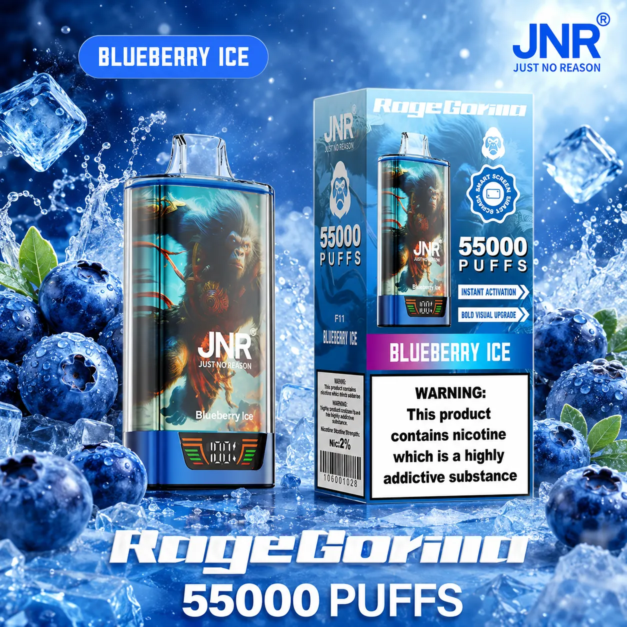JNR Rage Gorilla Vape | 55000 Puffs (50 PCS) - immagine 13