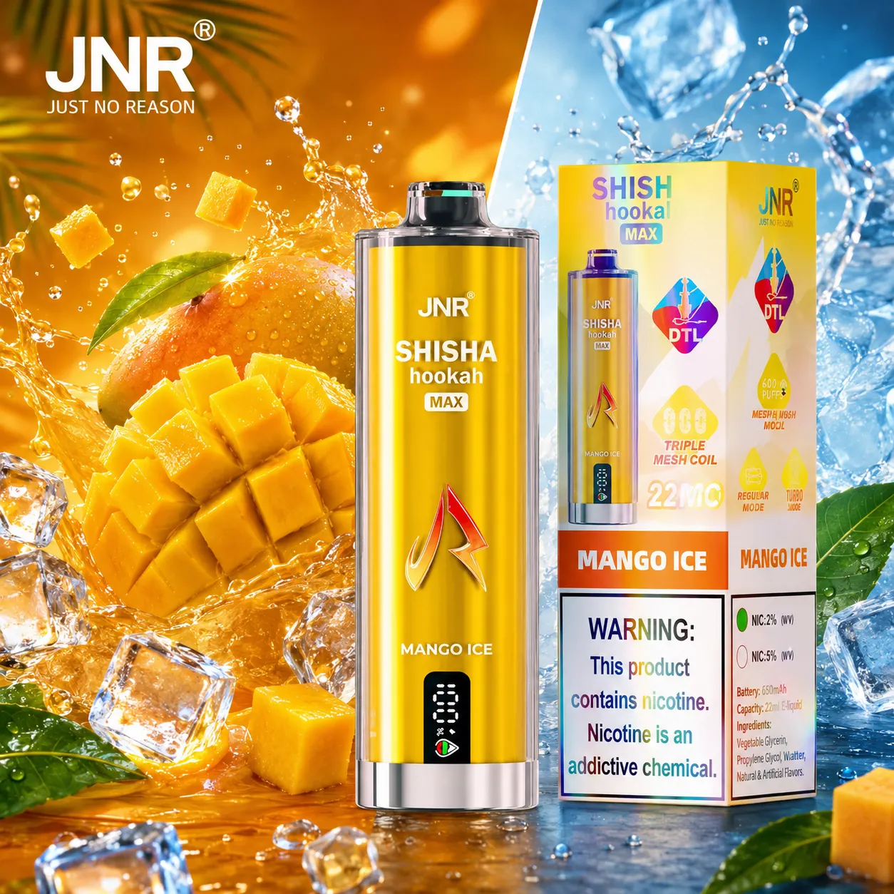 JNR Shisha Max Vape | 22000 Puffs (50 PCS) - immagine 2