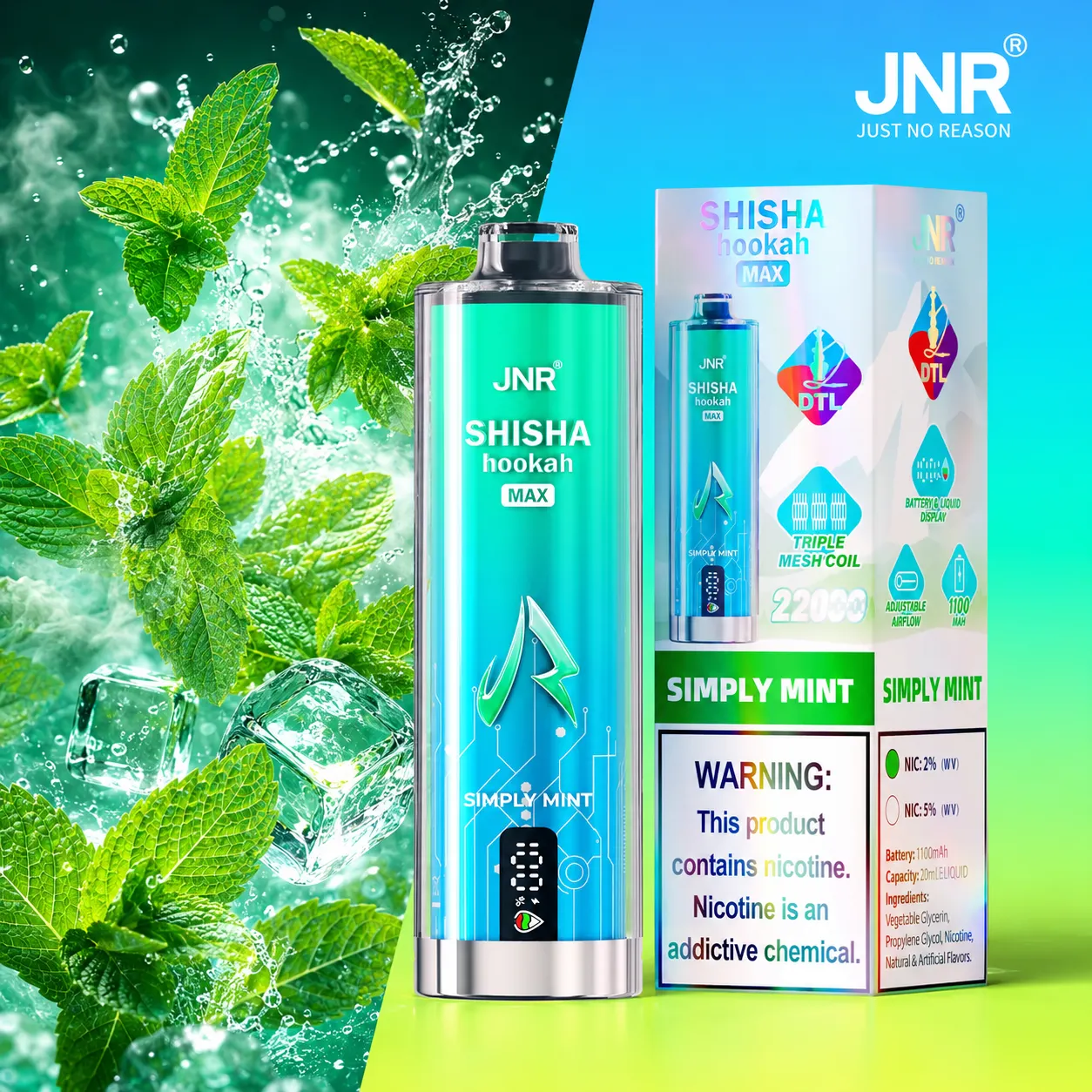 JNR Shisha Max Vape | 22000 Puffs (50 PCS) - immagine 16