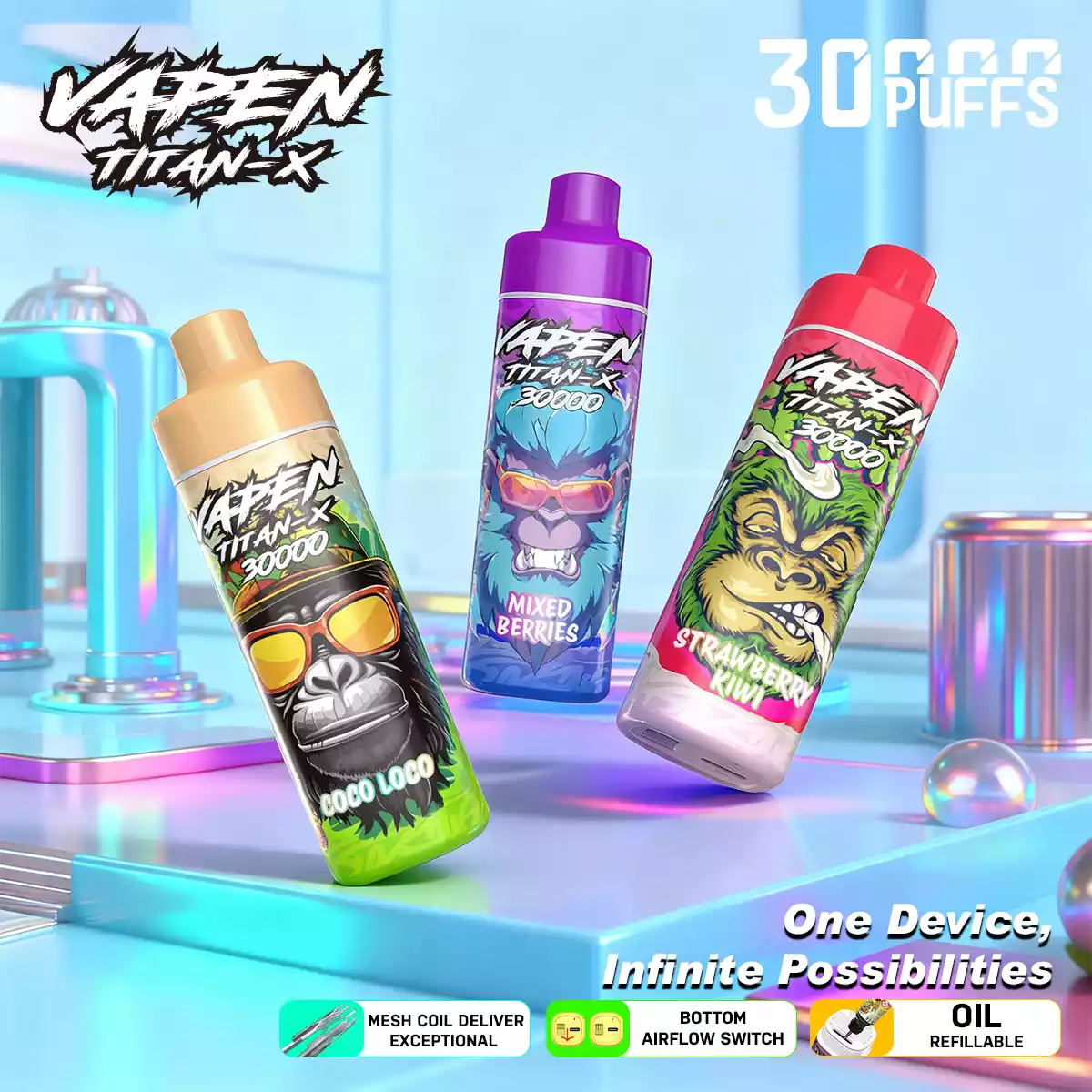 VAPEN TITAN-X 30000PUFFS(50 PCS)EU