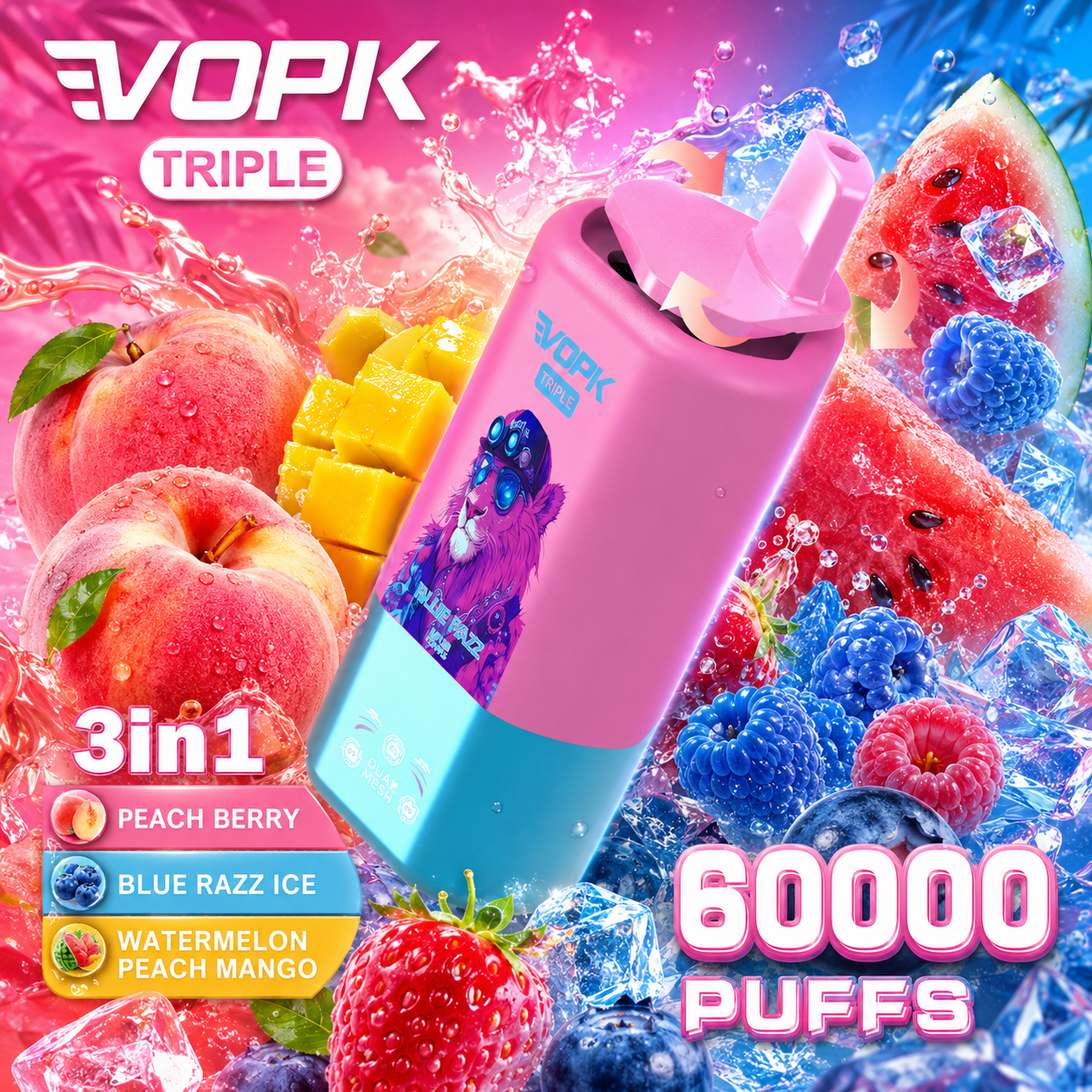 VOPK Triple 3 in 1 60K Vape | 60000 Puffs - immagine 8
