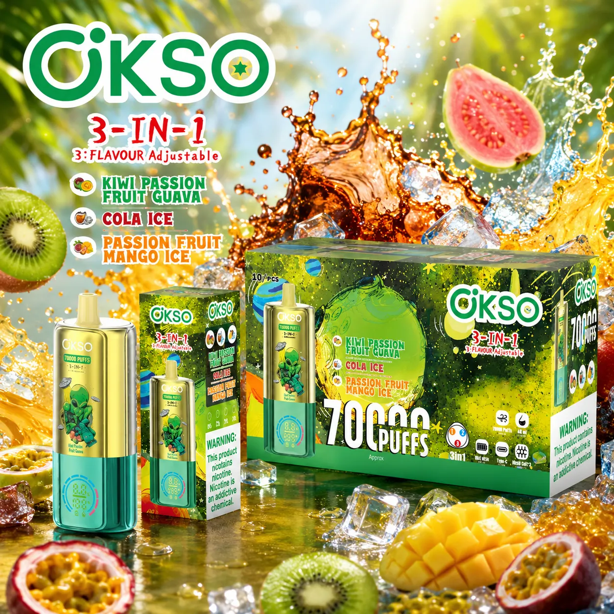 OKSO 3in1 70K Disposable Vape(10PCS) - immagine 8