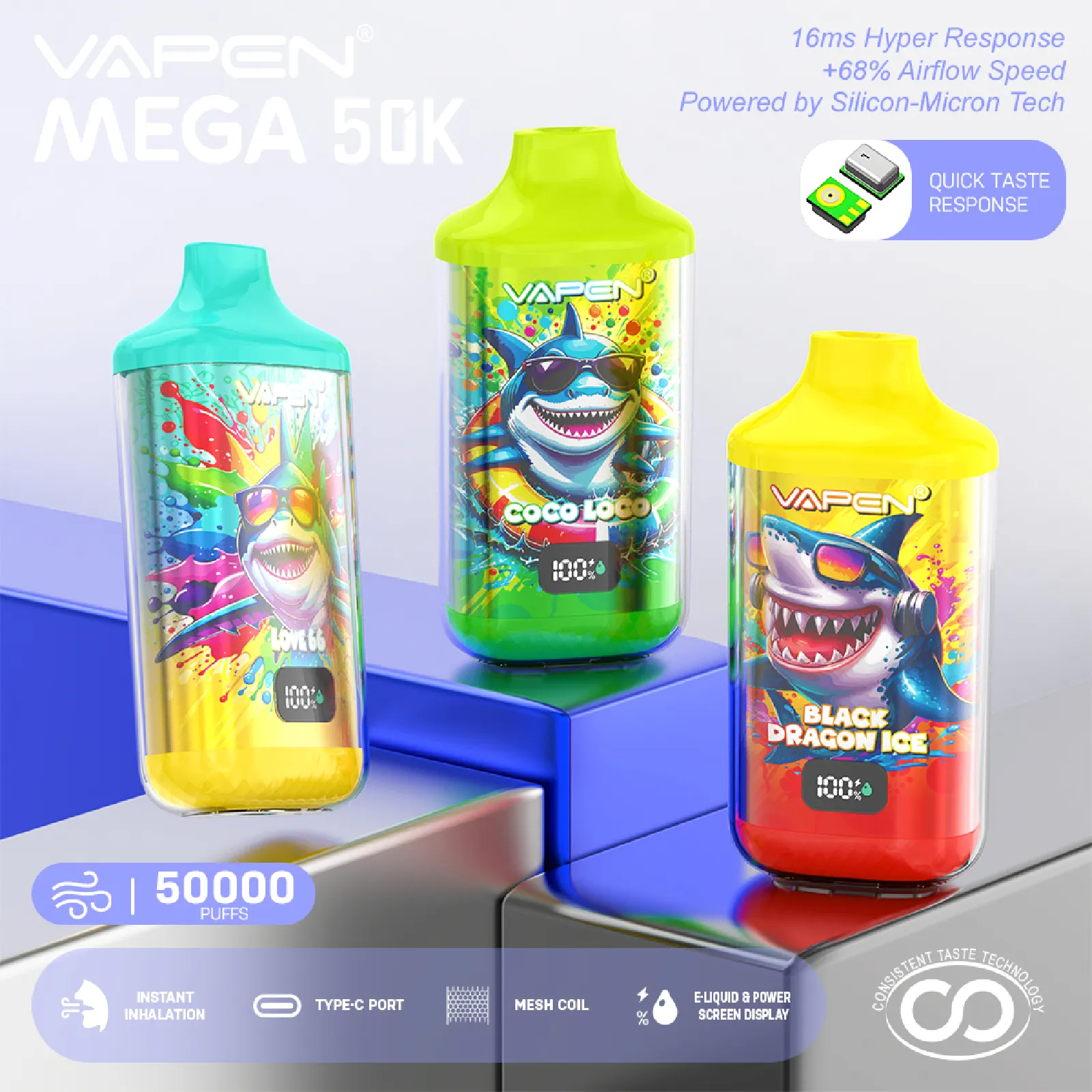Vapen Mega 50K – Wholesale Vape Europe (50PCS)EU - immagine 8