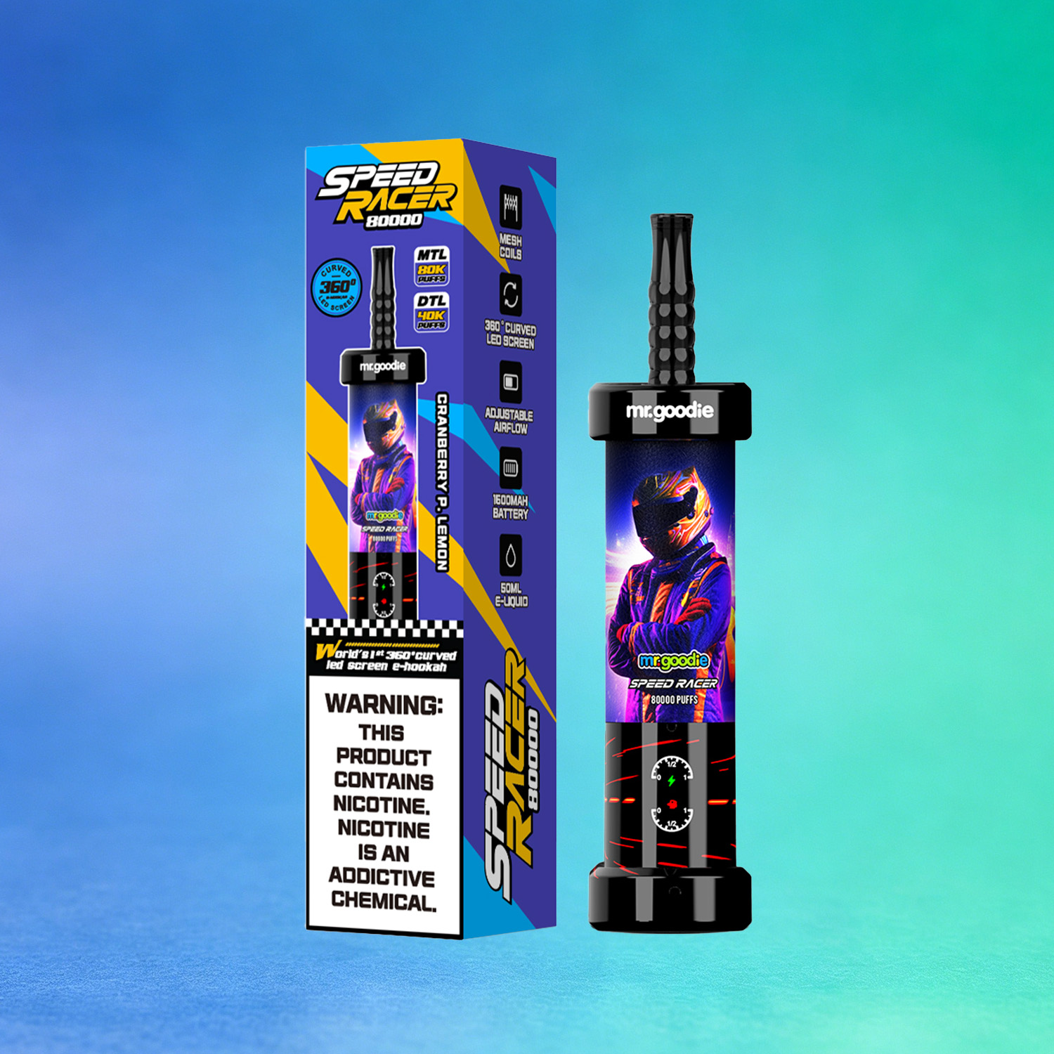 Mr. Goodie Speed Racer 80K 80000 Puffs Disposable Vape Dual Mode Rechargeable LED Display E-Cigarette - immagine 8