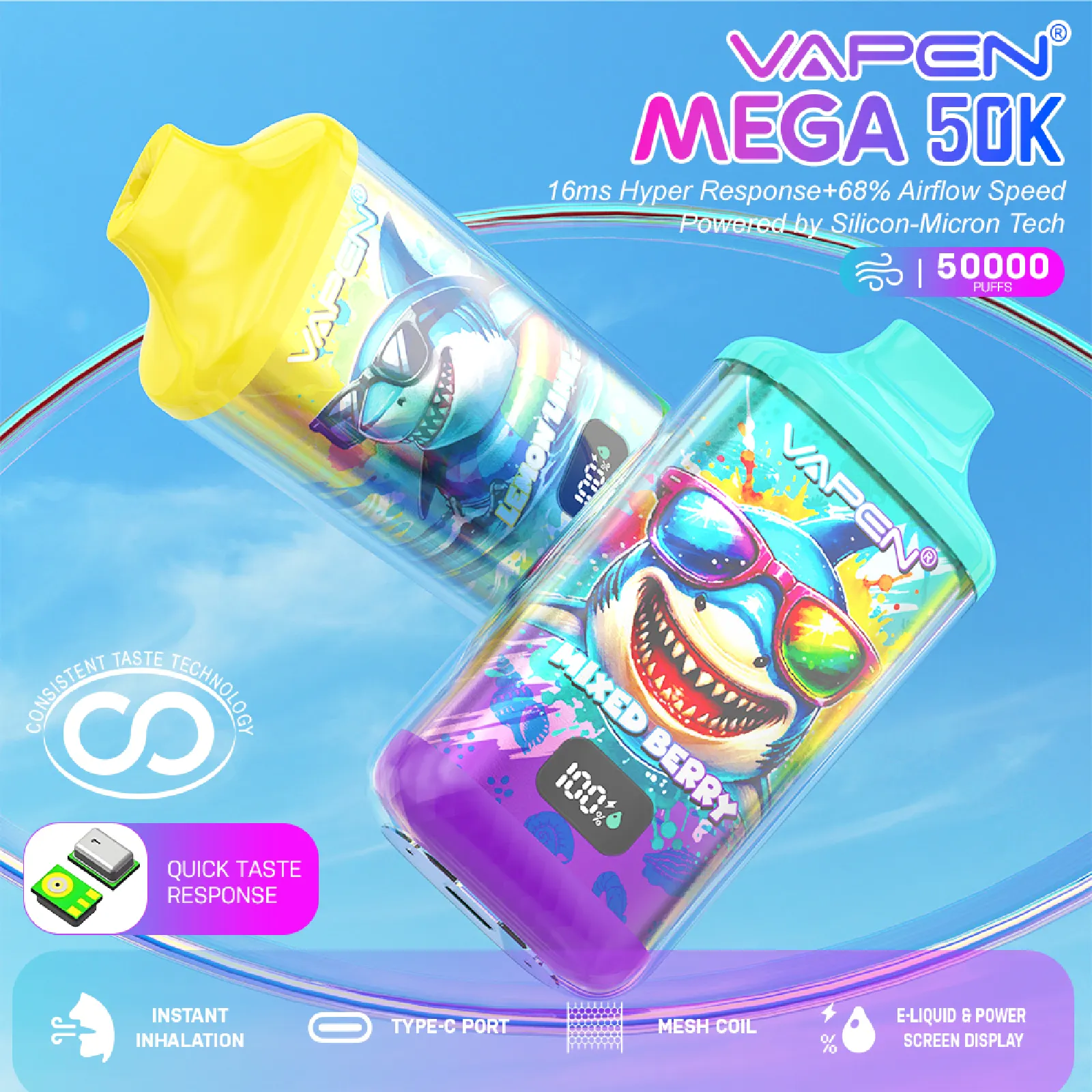 Vapen Mega 50K – Wholesale Vape Europe (50PCS)EU - immagine 3