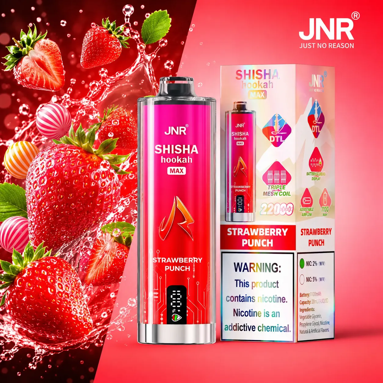 JNR Shisha Max Vape | 22000 Puffs (50 PCS) - immagine 17