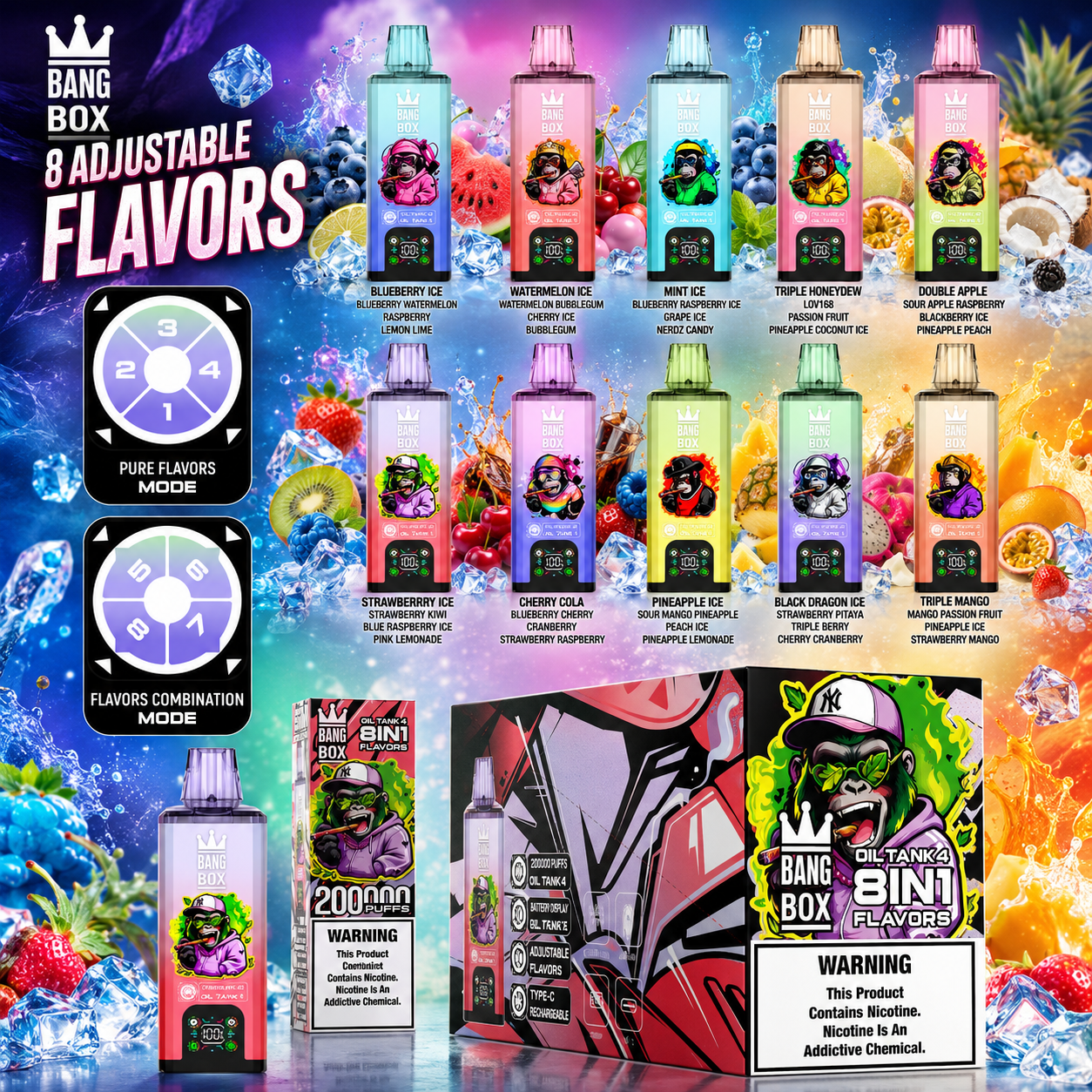 Bang Box 8-in-1 200K Vape | 200000 Puffs(10PCS) - immagine 6