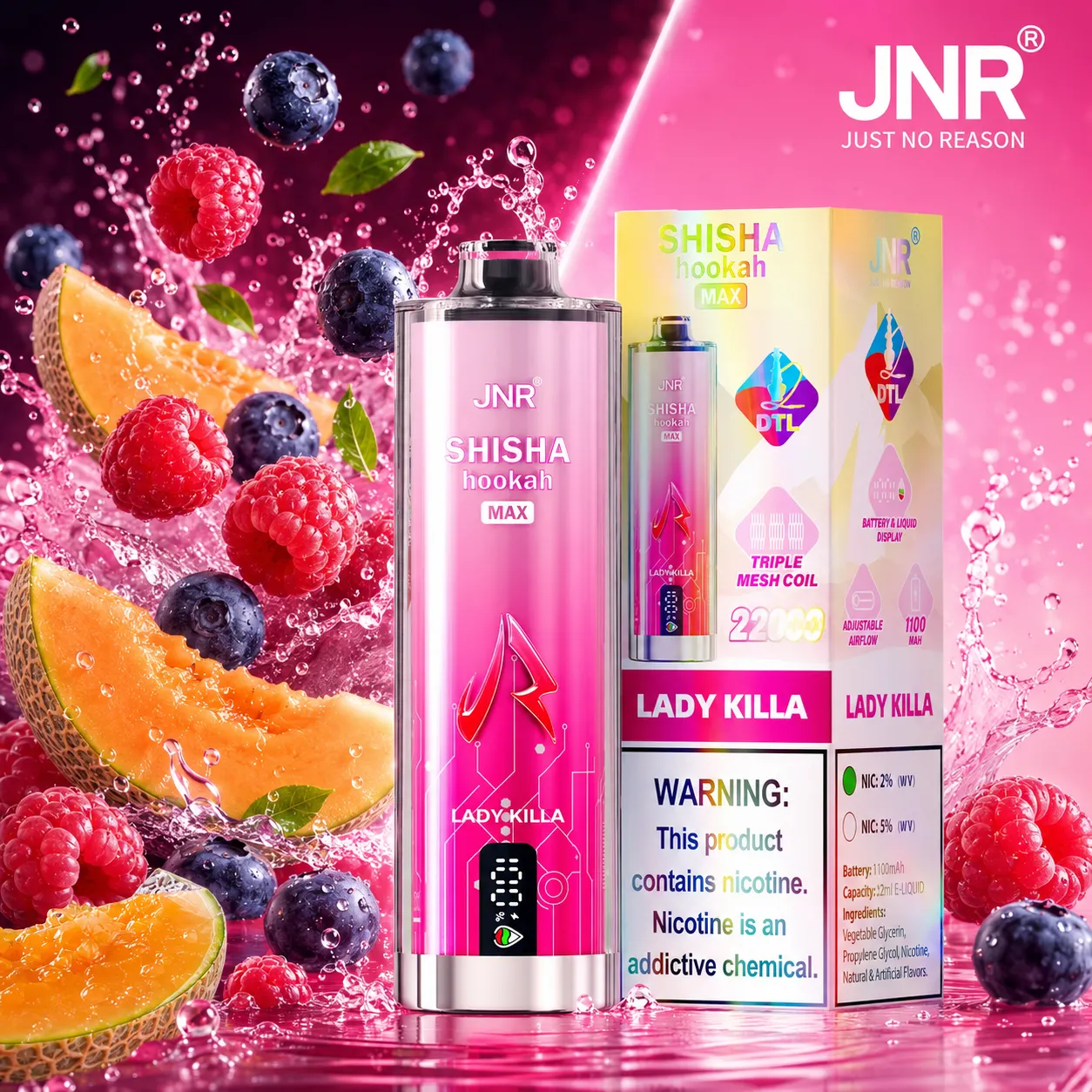 JNR Shisha Max Vape | 22000 Puffs (50 PCS) - immagine 13