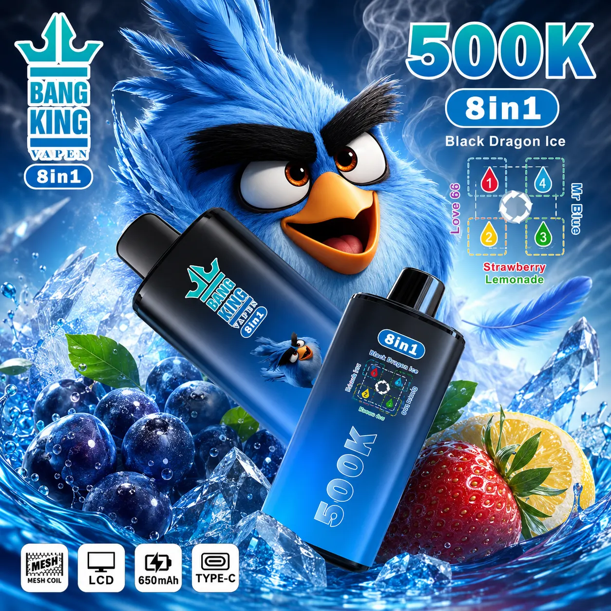 【New Arrive】Bang King 500K:8-in-1 Flavors Vape(10PCS) - immagine 9