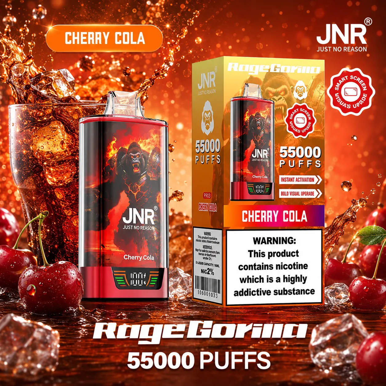 JNR Rage Gorilla Vape | 55000 Puffs (50 PCS) - immagine 5