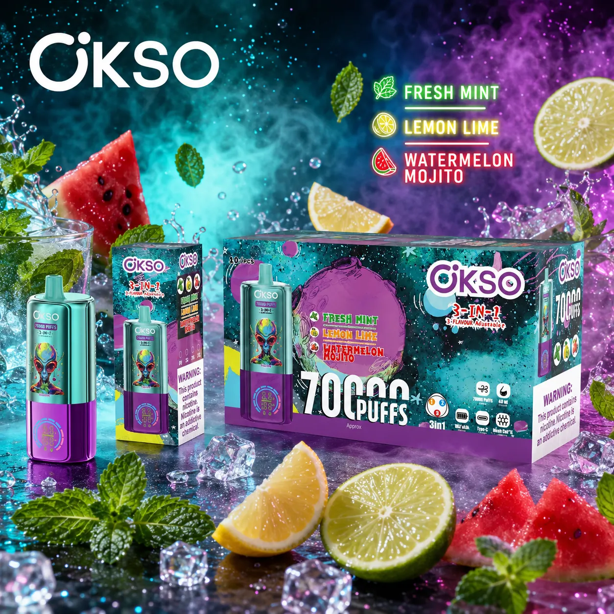 OKSO 3in1 70K Disposable Vape - immagine 2
