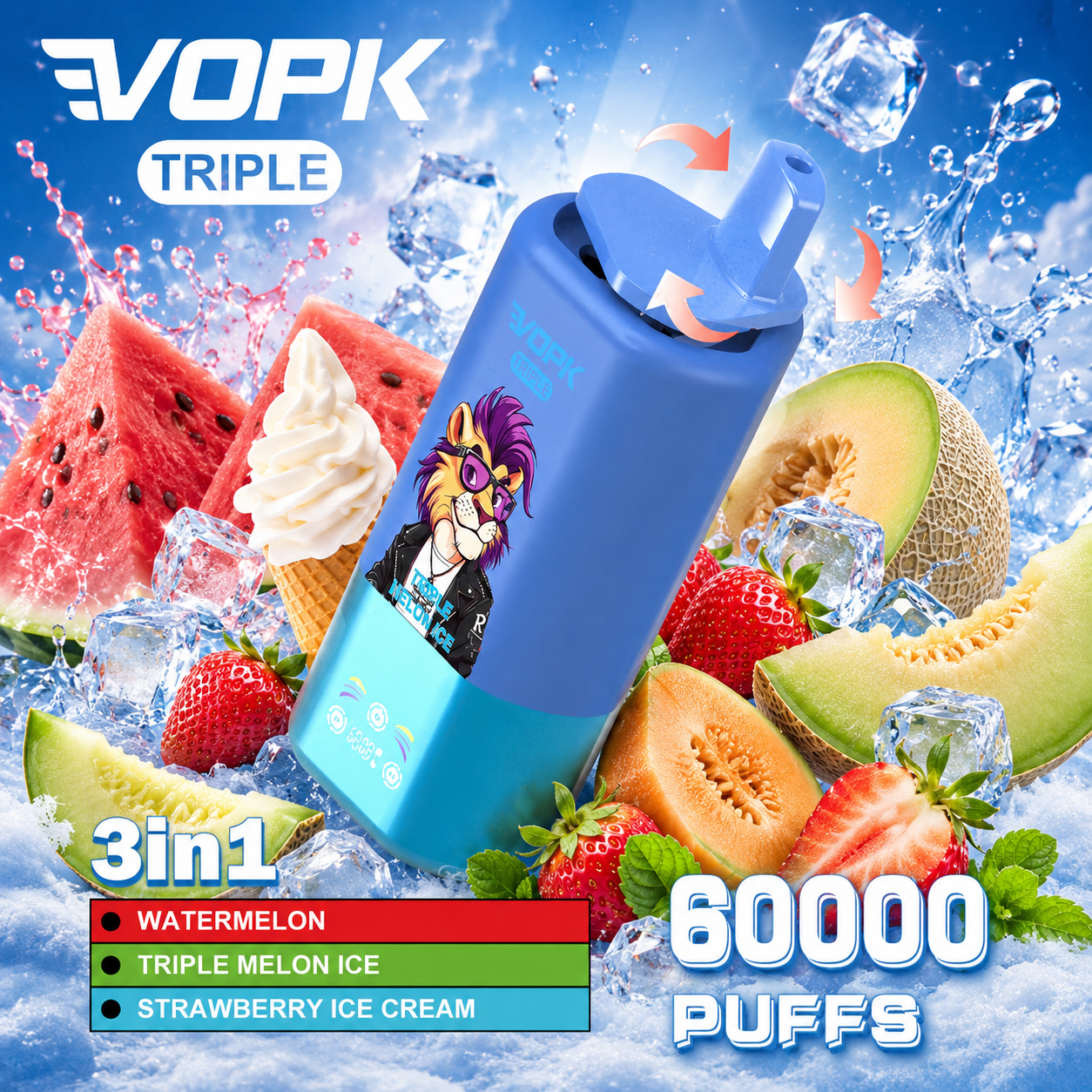 VOPK Triple 3 in 1 60K Vape | 60000 Puffs - immagine 9