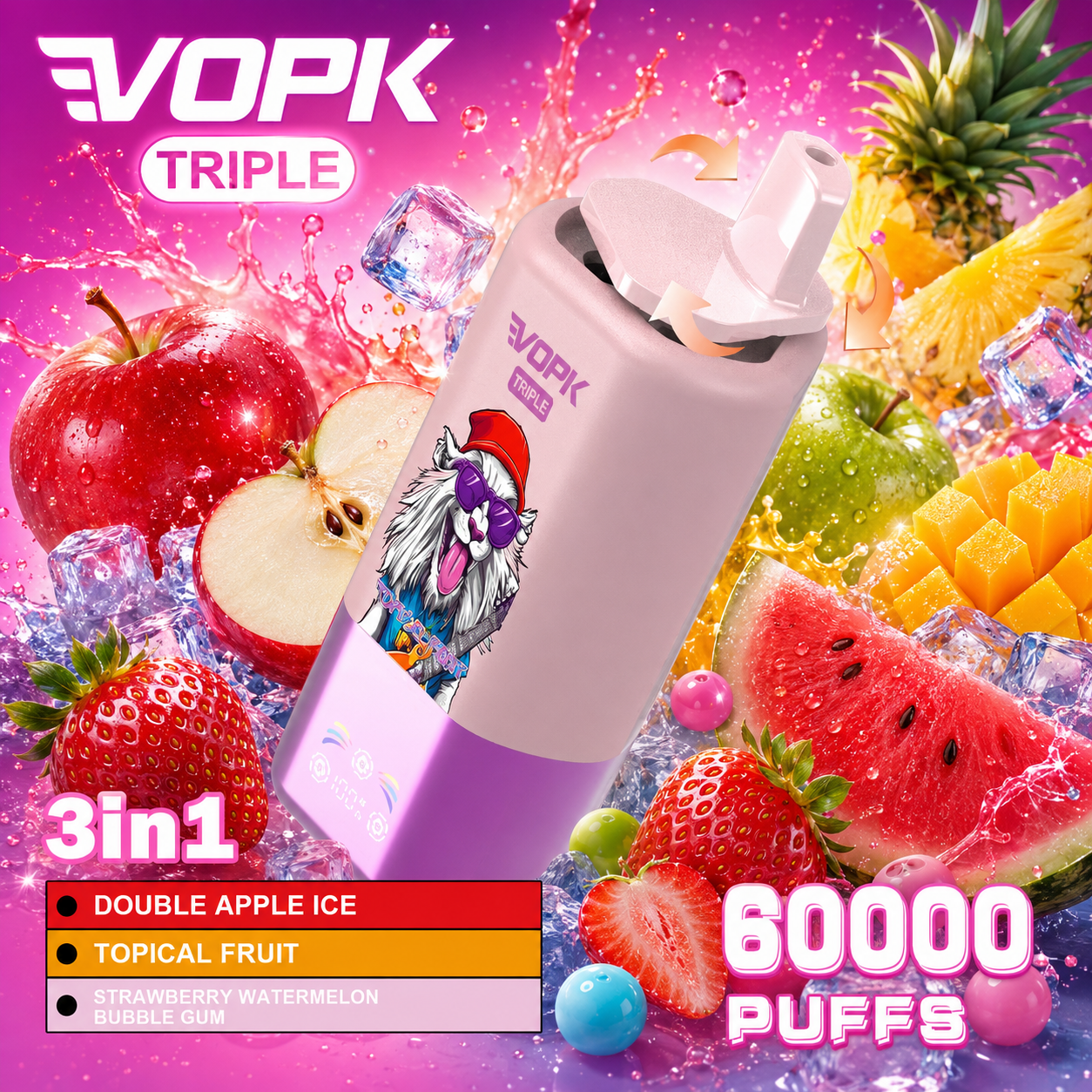 VOPK Triple 3 in 1 60K Vape | 60000 Puffs - immagine 10