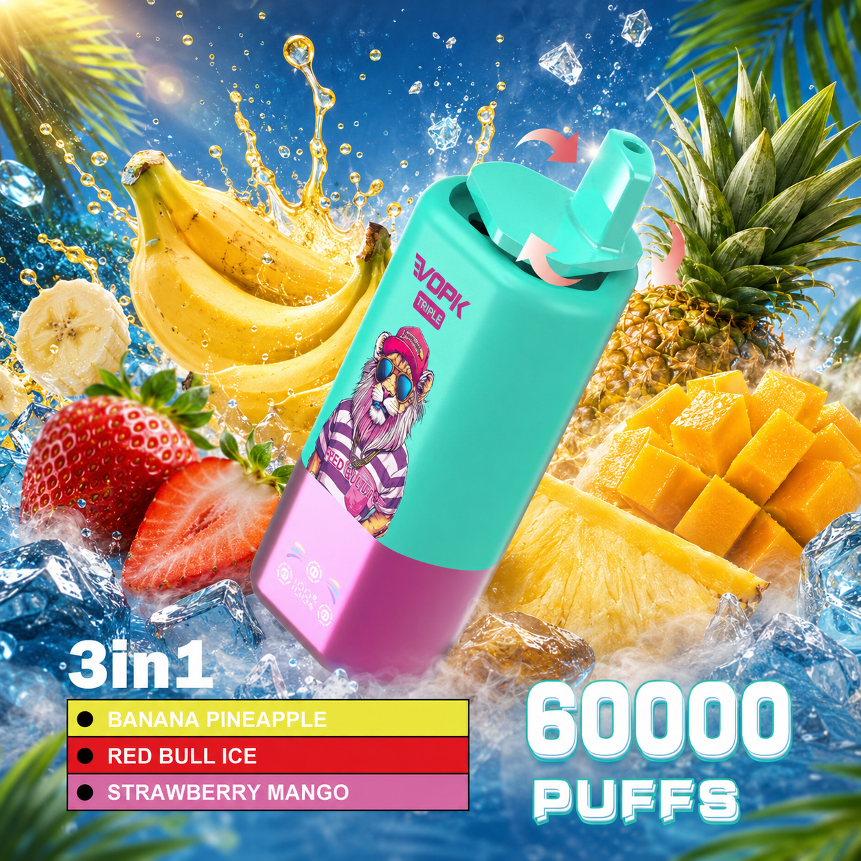 VOPK Triple 3 in 1 60K Vape | 60000 Puffs - immagine 5