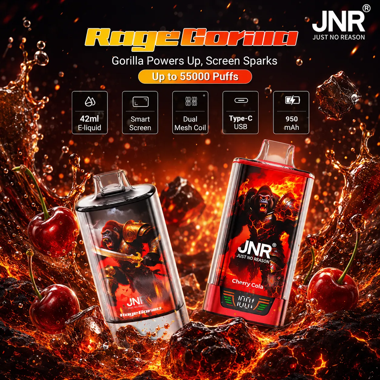 JNR Rage Gorilla Vape | 55000 Puffs (50 PCS) - immagine 19